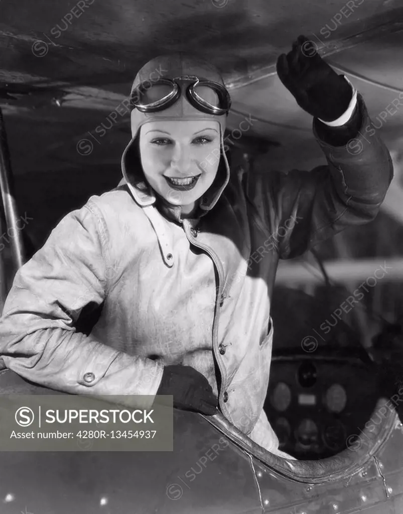 Portrait of female pilot All persons depicted are not longer living and no estate exists Supplier warranties that there will be no model release issue...