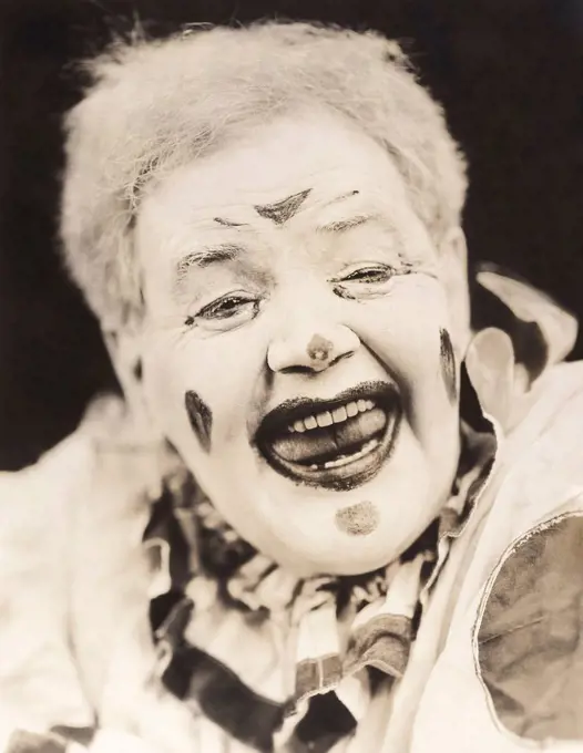 Closeup of laughing clown