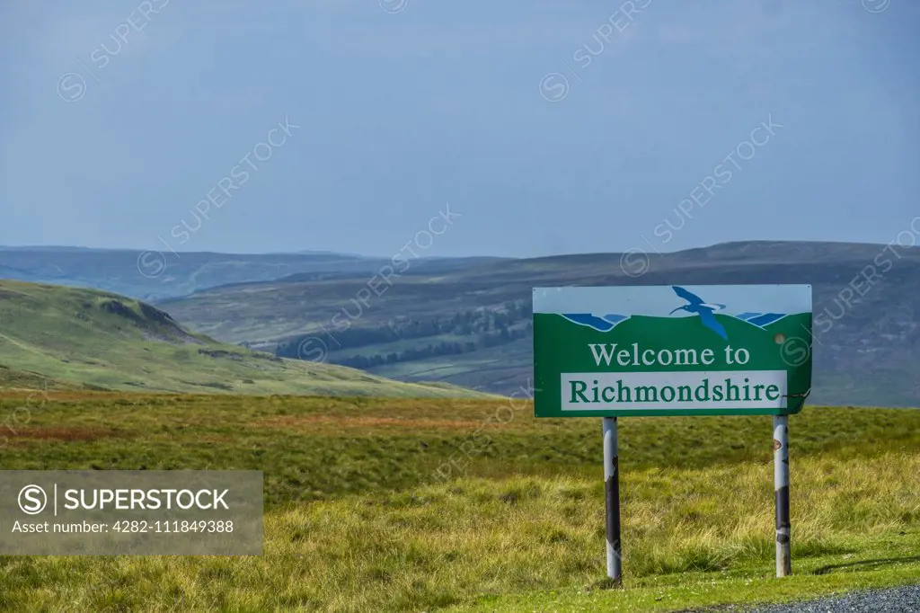 The Yorkshire border in the Richmondshire district with County Durham on the moors above Teesdale.