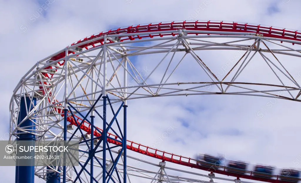 England, Lancashire, Blackpool. The 'Pepsi Max Big One' roller coaster, located at the Blackpool Pleasure Beach Theme Park.