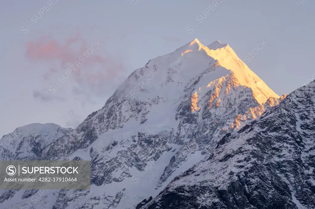 Summit of Mount Cook at dawn.