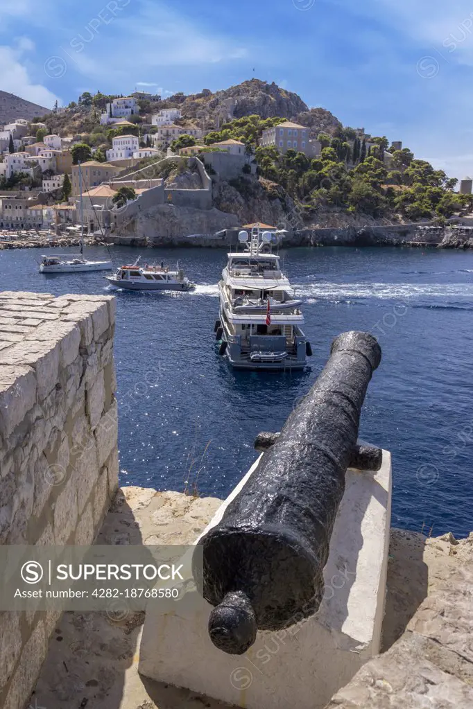 Hydra harbour entrance.