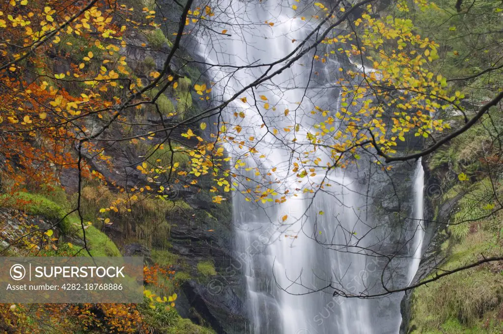 Autumn at Pistyll Rhaeadr Waterfalls.