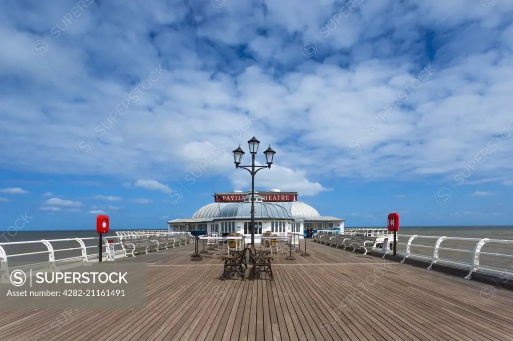 View along Cromer pier to the Pavilion theatre.