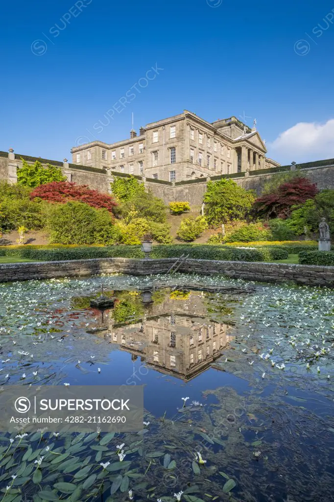 Lyme House in autumn at Lyme Park.