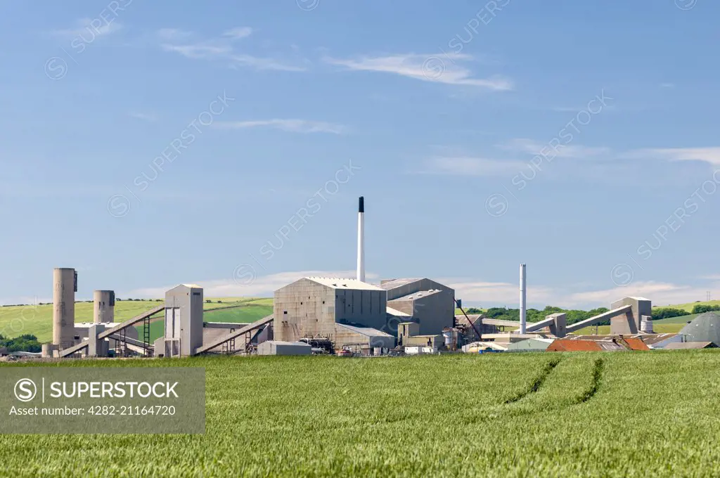 View of Boulby mine which is a potash plant near Staithes between Whitby and Saltburn in North Yorkshire.