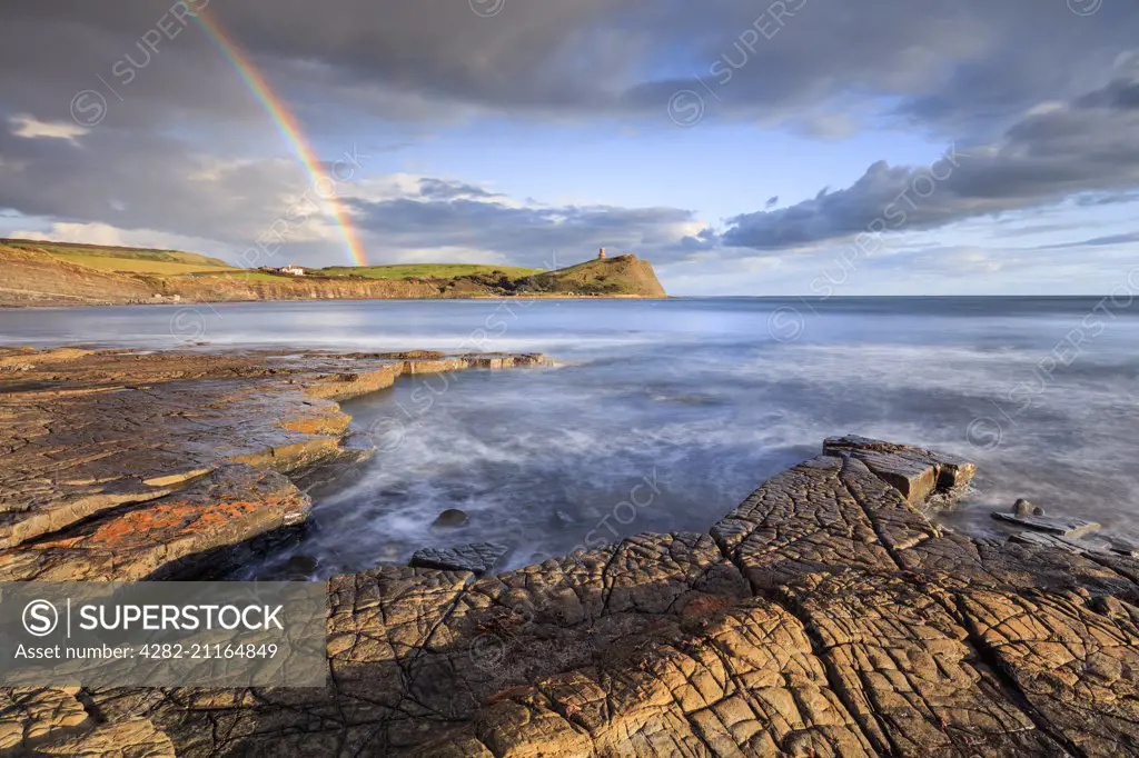 Rainbow over Kimmeridge Bay.