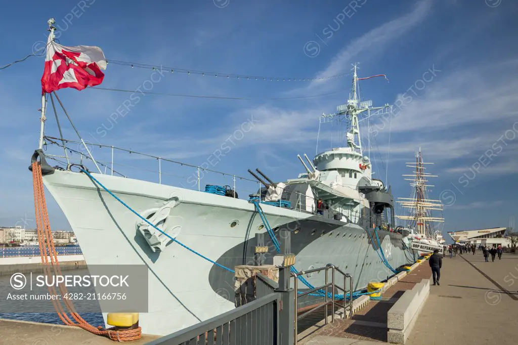 Historic Polish navy ship Blyskawica.