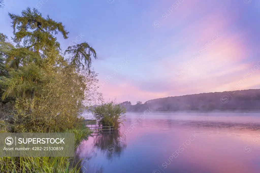 Dawn at Thornton Reservoir in Leicestershire.