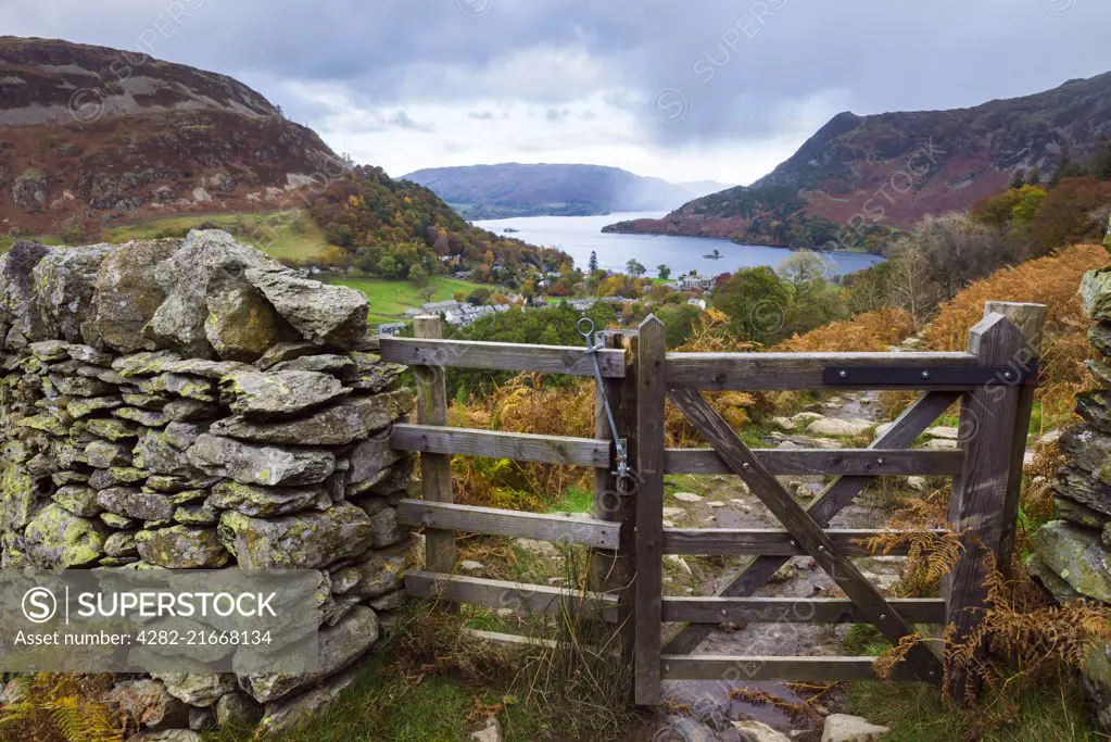 View over Glenridding and Ullswater in the Lake District National Park.