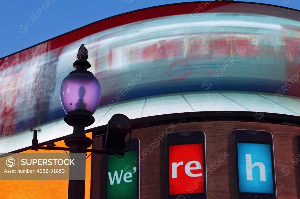 England, London, Piccadilly Circus. Piccadilly Circus located in the West End of London.