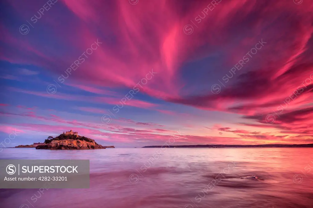 England, Cornwall, Penzance. A view toward St. Michaels Mount.