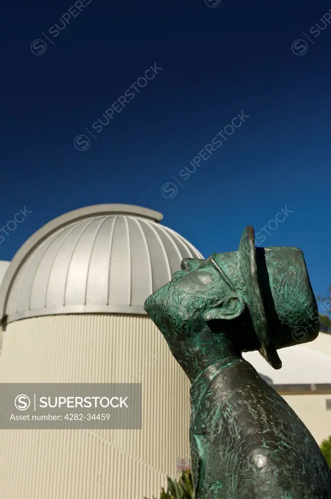 Australia, Queensland, Brisbane. The Statue of Konstantin Tsiolkovsky, the Father of Cosmonautics in the Brisbane Botanic gardens.