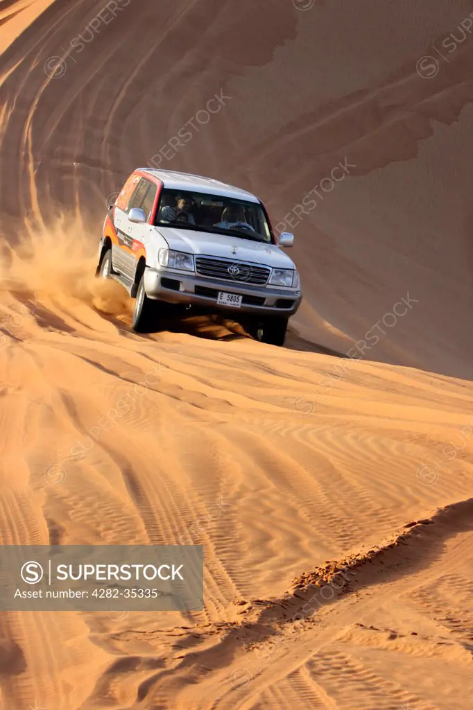 United Arab Emirates, Dubai, Dubai Desert. Dune bashing in the Dubai desert.