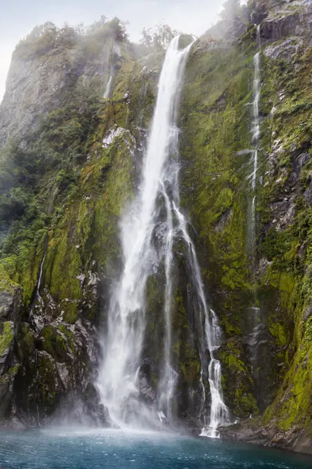 Stirling Falls in Milford Sound in New Zealand.