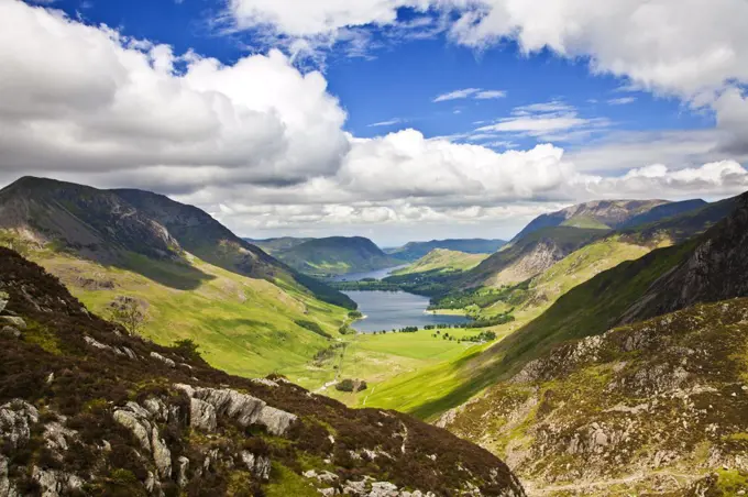 View over Buttermere and Crummock Water from the Haystacks path.