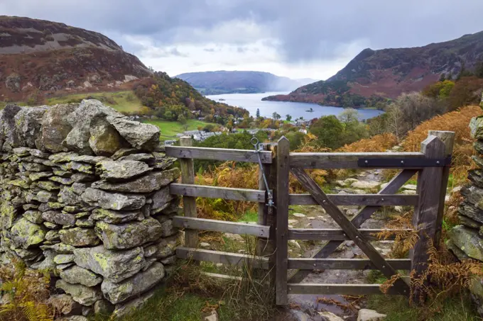 View over Glenridding and Ullswater in the Lake District National Park.