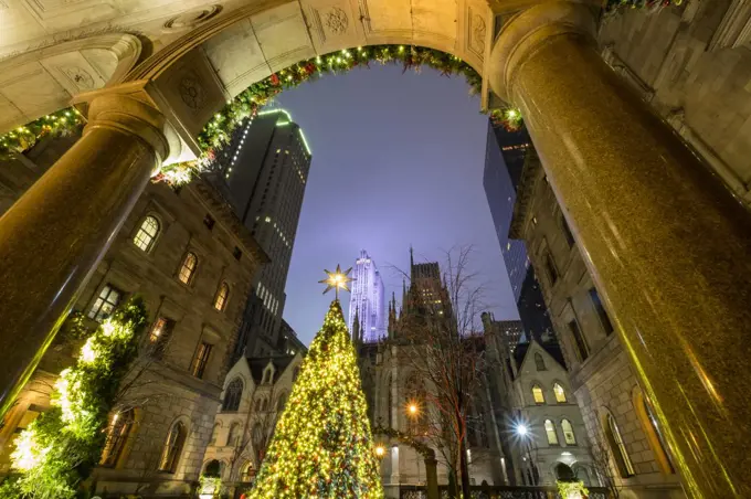 The Rockefeller Center at Christmas.