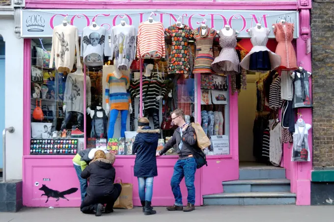 England, London, Notting Hill. Exterior of Coco Kingdom fashion boutique in Pembridge Road.