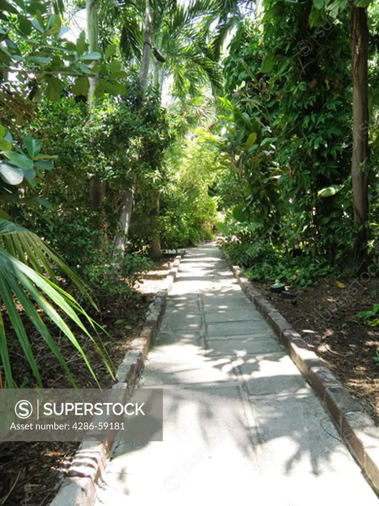 The Hemingway house, in Florida's Key West, is surrounded by gardens and walking paths.