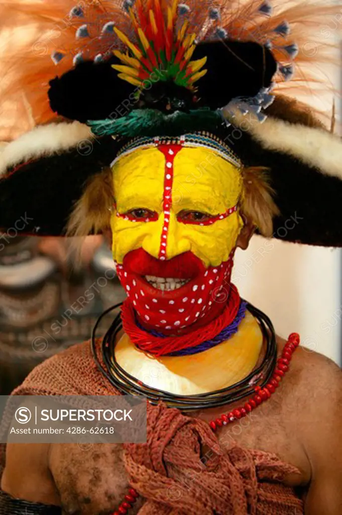 Papua New Guinea man with coloured face