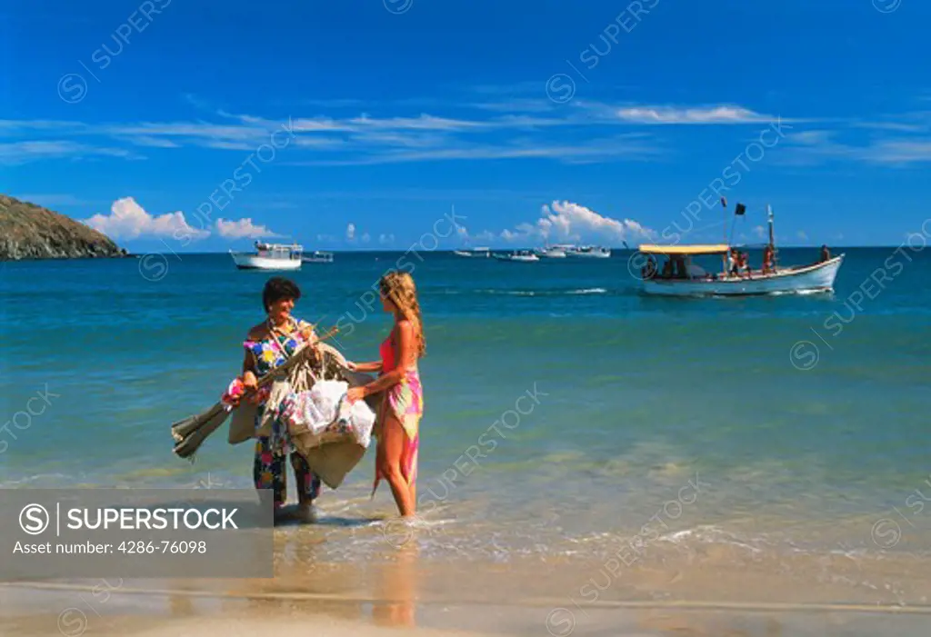 Woman selling souviners on Margarita Island off Venezuela