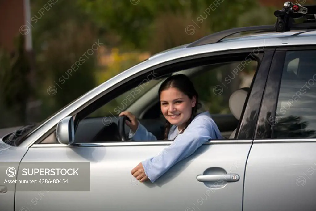 Teen Girl Driving Car