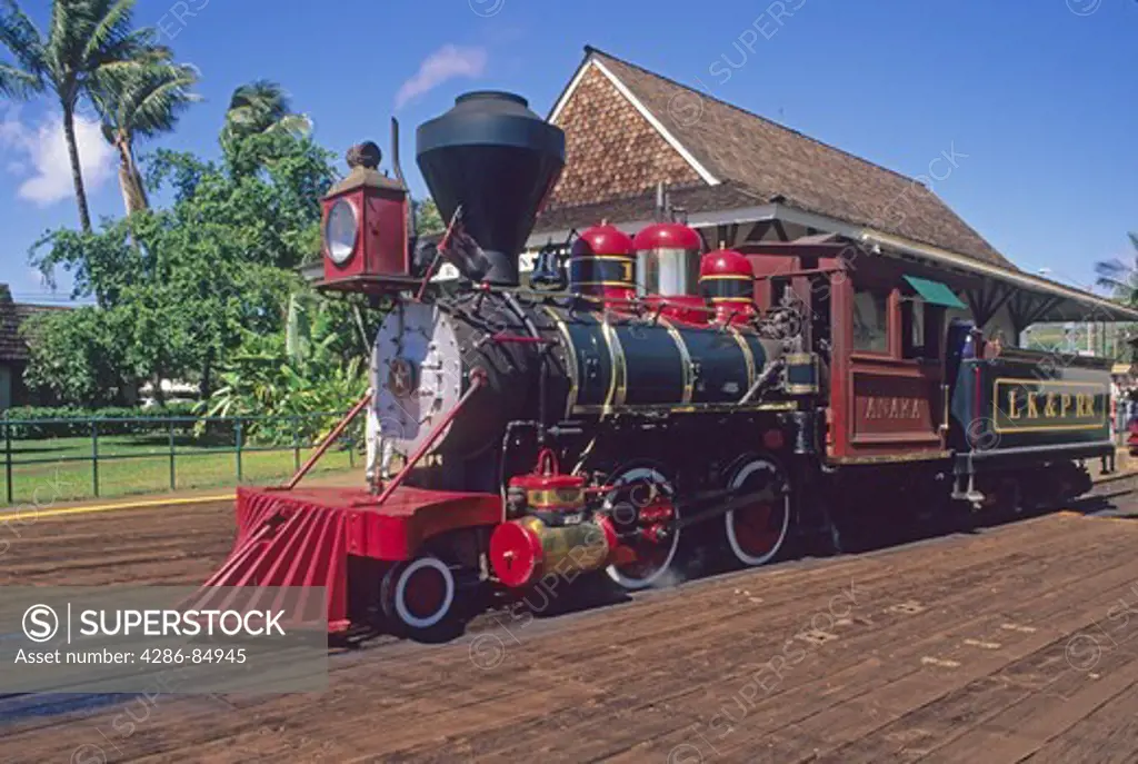 historic steam locomotive Lahaina Kaanapali Pacific Railroad Maui Hawaii