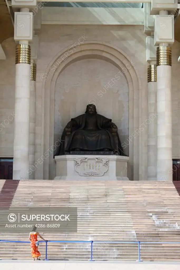 Genghis Khan monument in Sukhbaatar Square, Ulaanbaatar, Mongolia