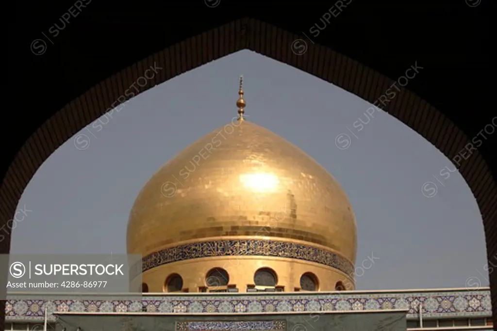 The golden dome of Sayyida Zeinab Iranian mosque, Damascus, Syria