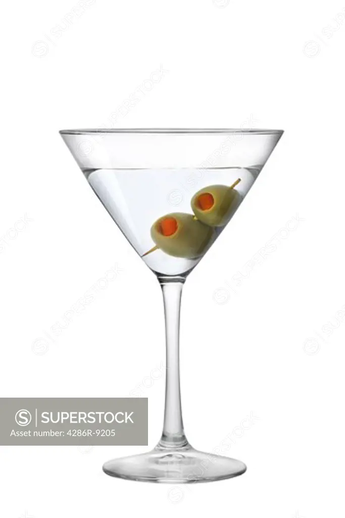 Martini drink cutout, isolated on white background