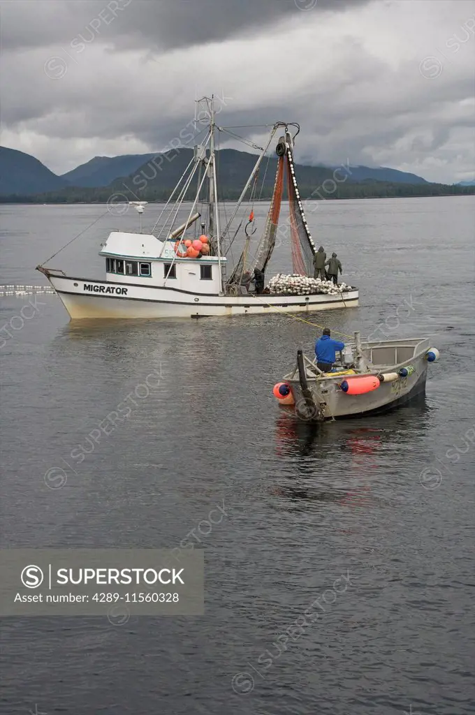 View Of A Seine Boat And Skiff Near Ketchikan, Alaska