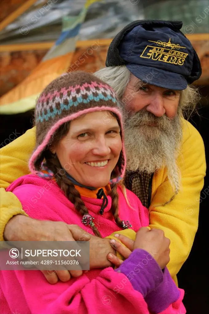 Charlie Boulding And His Wife At Their Homestead On The Tanana River In Interior Alaska