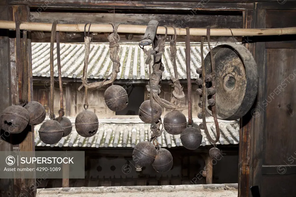 Bell exhibits, Yunnan Horse Caravan Cultural Museum, Yunnanyi, Yunnan Province, China