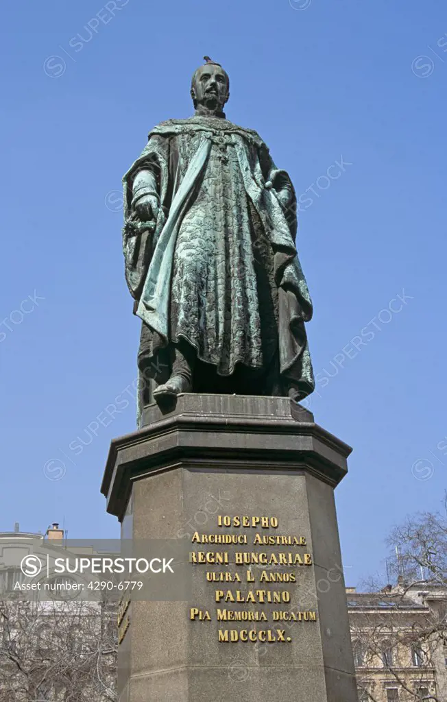 Joseph, (Jozsef), Archduke of Austria and Hungary, statue, Jozsef Nador Ter, (Square), Budapest, Hungary