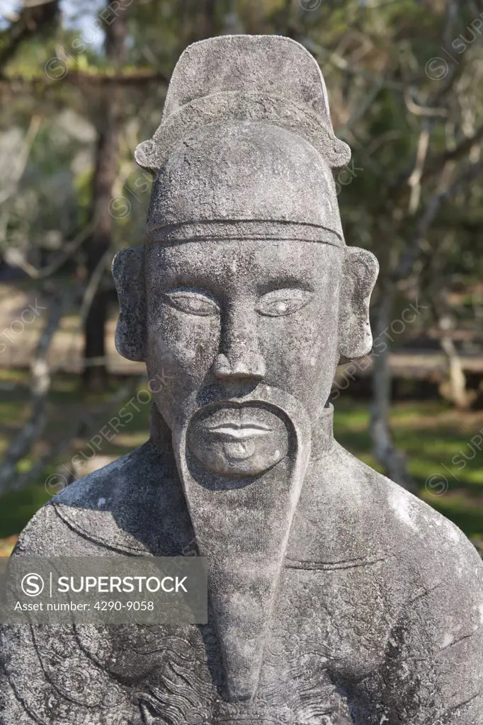 Vietnam, Hue, Tomb of Emperor Tu Duc, Stone statue of man