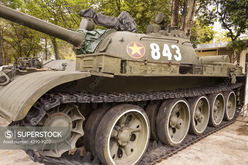 Vietnam, (Saigon), Ho Chi Minh City, Russian T54 tank at Reunification Hall