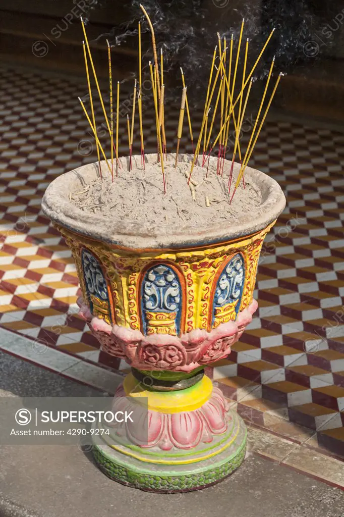 Vietnam, (Saigon), Ho Chi Minh City, Mariamman Hindu Temple, Incense pot