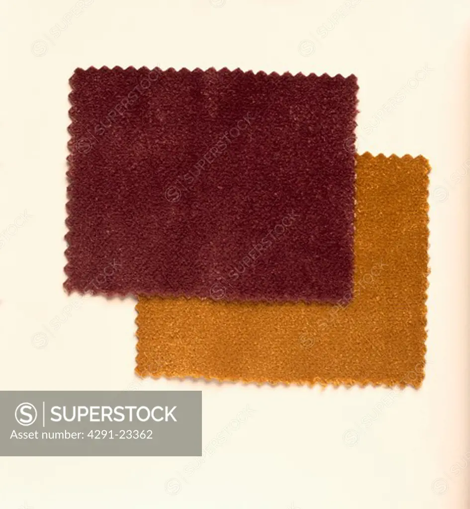 Close-up of dark brown and tan fabric samples