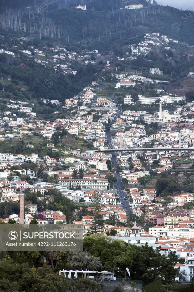 Portugal, Madeira Island, Funchal, cityscape from the rooftop of Design Centre