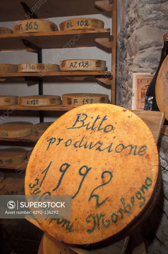 Lombardy, Valtellina, Morbegno Bitto cheese ageing