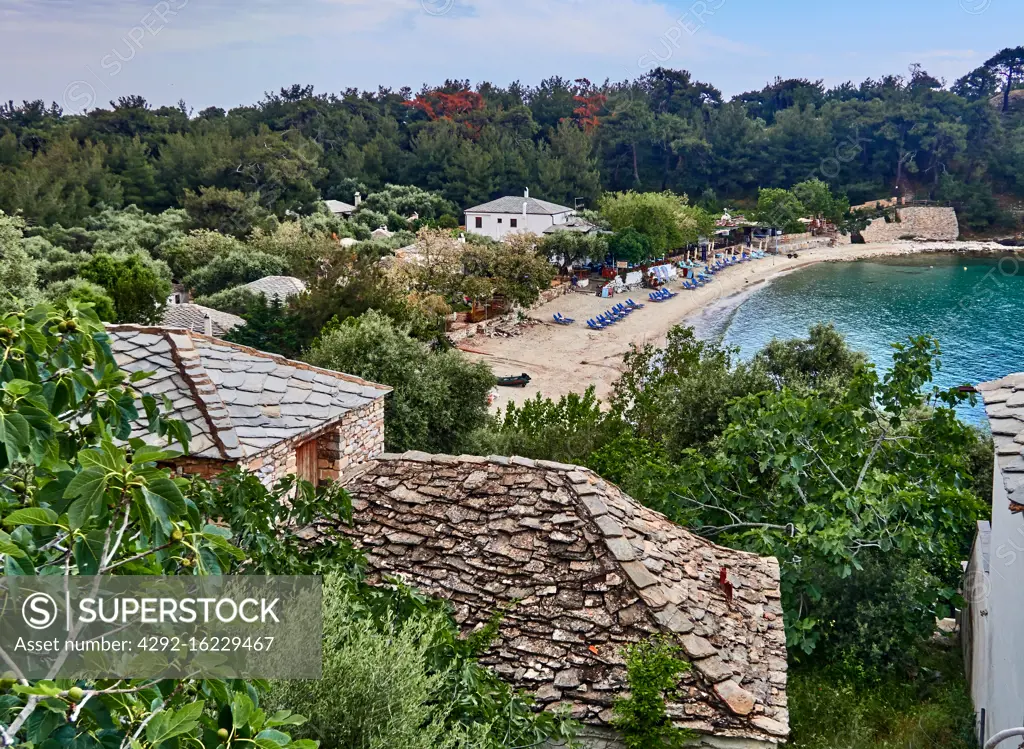 Thassos Island, , Greece, Europe, Alykes Peninsula the Aliki beach in Thassos island