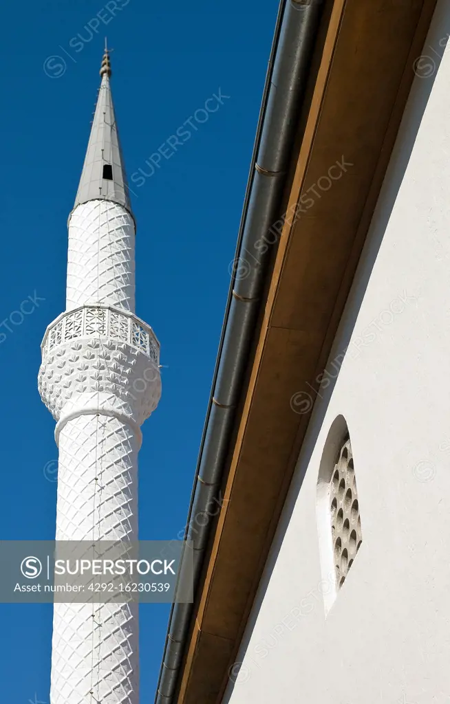 Marmaris, Turkey, the minaret of the mosqe in the old town