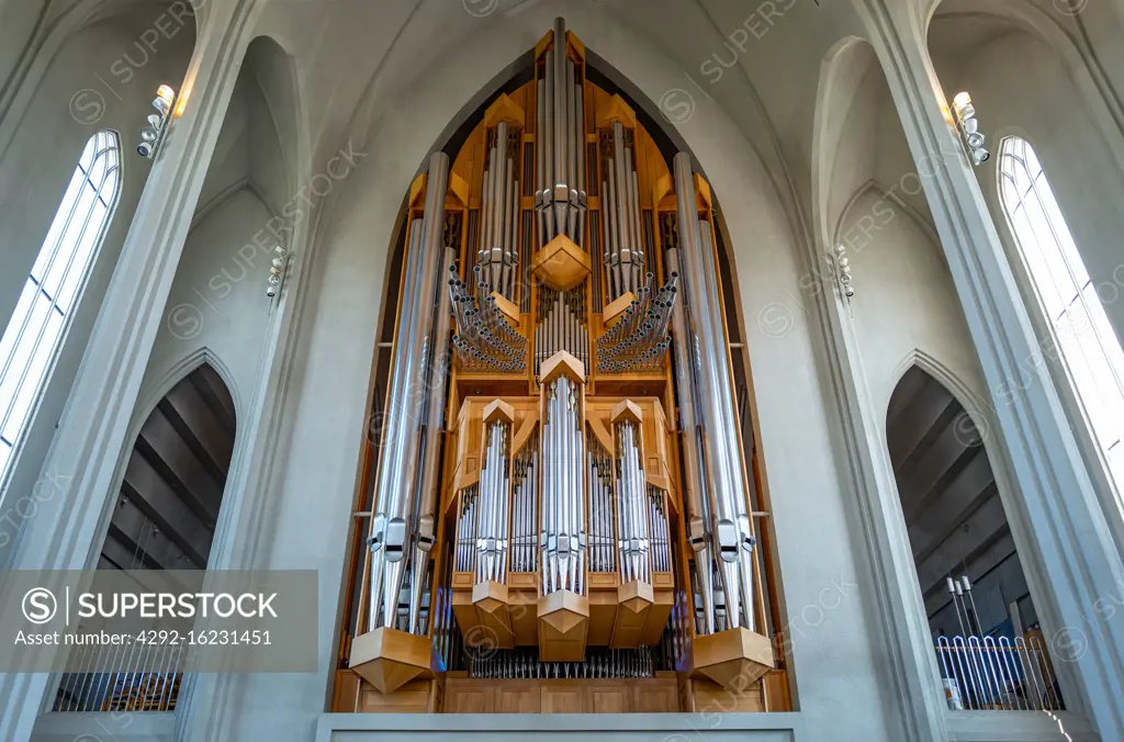 Reykjavik, Iceland, The organ of the Hallgrimur Lutheran church