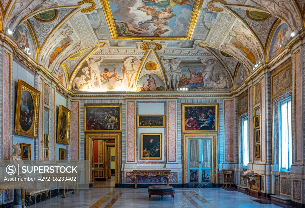 Rome, Italy, Villa Borghese, Borghese art gallery, the rooms with Italian paintings of the sixteenth and seventeenth centuries