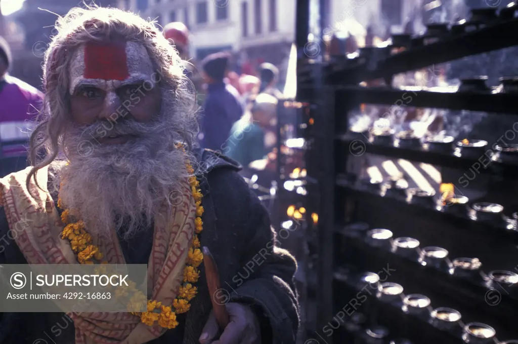 Nepal, Katmandu, Durbar Square. Maru Ganesh Shrine