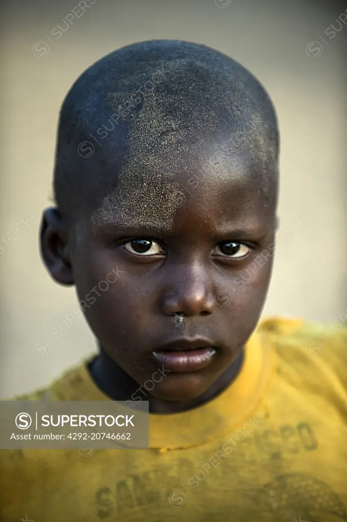 Africa, Senegal, Sine Saloum, young boy portrait