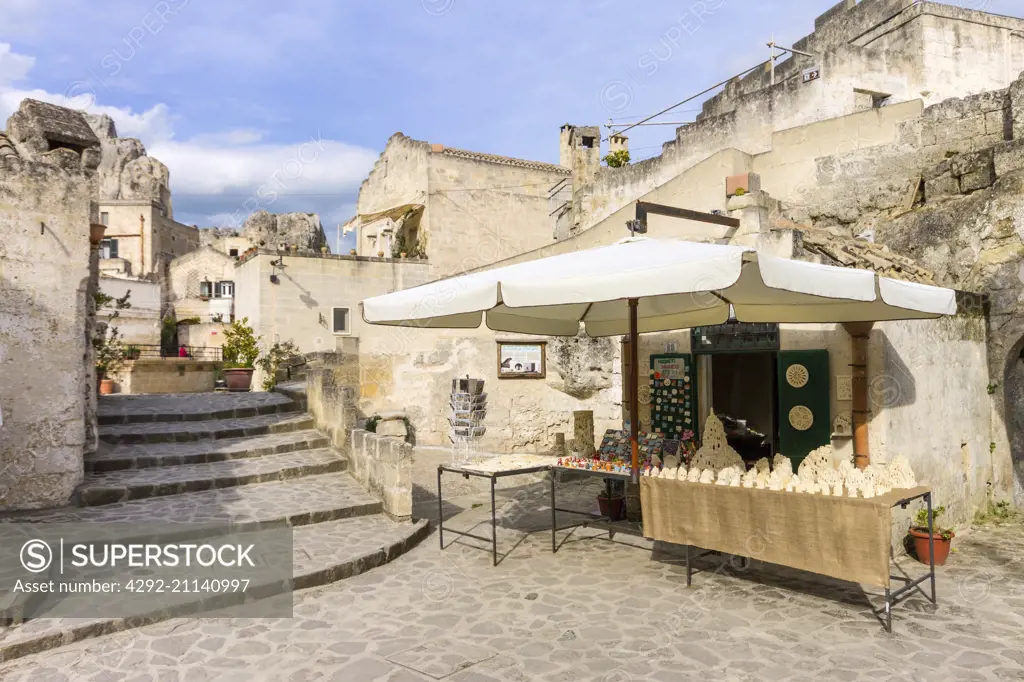 Italy, Basilicata, Matera, souvenirs shop