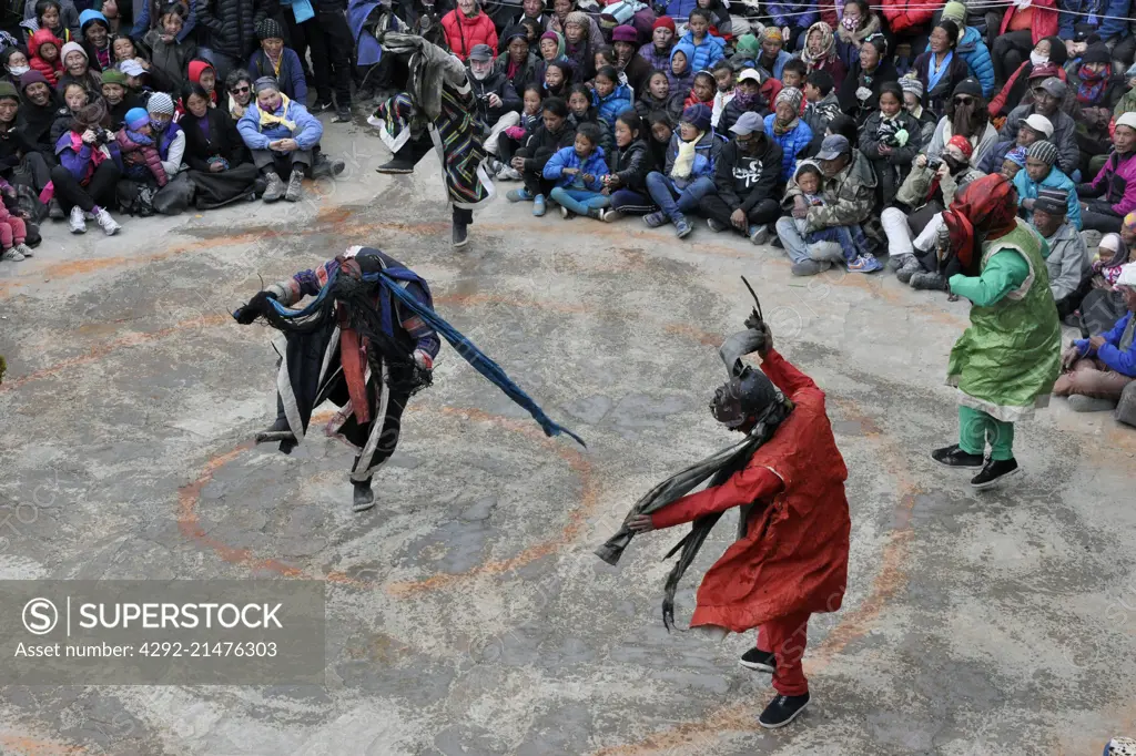 Nepal, Mustang, traditional thangka festival