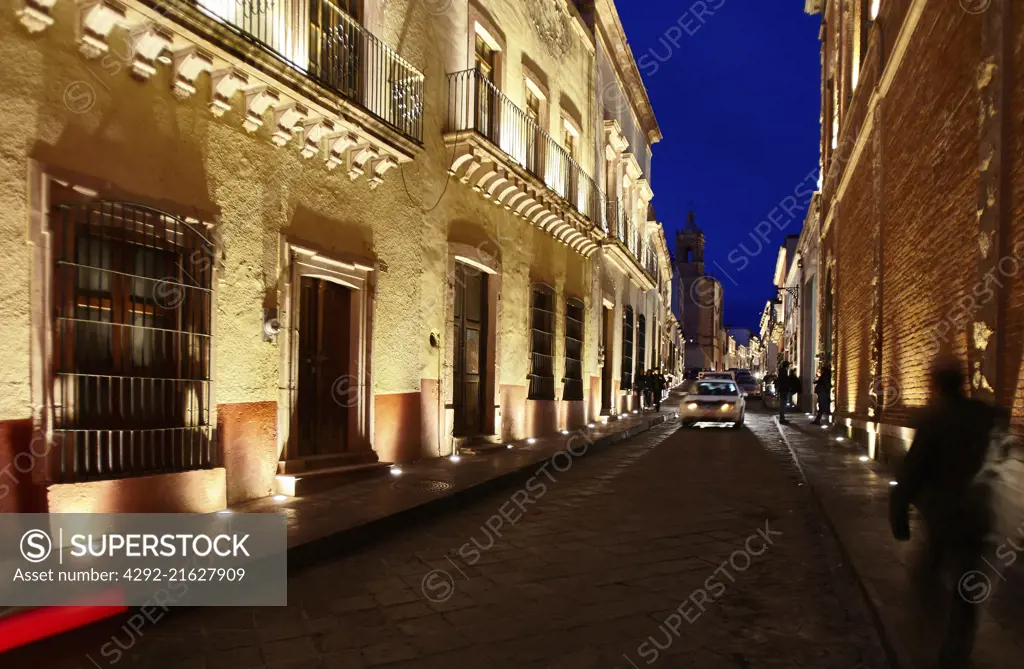 America, Mexico, Zacatecas, Zacatecas city at night